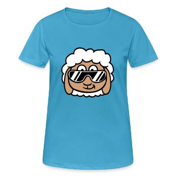 Schaf Sonnenbrille Party Schäfchen Lamm Cool Kopf - Frauen T-Shirt atmungsaktiv - Saphirblau - Vorne - AI Model Female 172 dark (172cm)