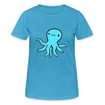 Oktopus Kraken Tintenfisch Kopffüßer süß niedlich - Frauen T-Shirt atmungsaktiv - Saphirblau - Vorne - AI Model Female 172 dark (172cm)