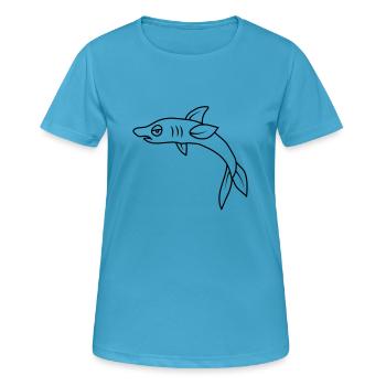 Gelangweilter Wütender Fisch - Frauen T-Shirt atmungsaktiv - Saphirblau - Vorne - AI Model Female 172 dark (172cm)