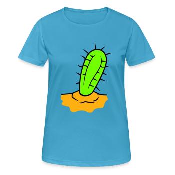 Cactus Plante Épineux Épineux Déserts Cactus - T-shirt respirant Femme - bleu saphir - Devant - AI Model Female 172 dark (172cm)