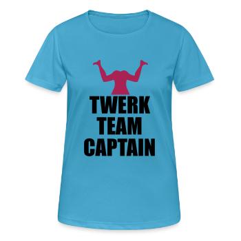 logo de capitaine d'équipe twerk impoli - T-shirt respirant Femme - bleu saphir - Devant - AI Model Female 172 dark (172cm)