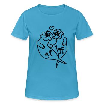 Verliebte Otter - Frauen T-Shirt atmungsaktiv - Saphirblau - Vorne - AI Model Female 172 dark (172cm)