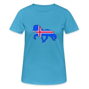 tölter flag iceland - Frauen T-Shirt atmungsaktiv - Saphirblau - Vorne - AI Model Female 172 dark (172cm)