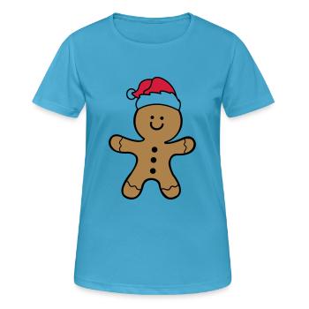 lebkuchenmann 002 - Frauen T-Shirt atmungsaktiv - Saphirblau - Vorne - AI Model Female 172 dark (172cm)