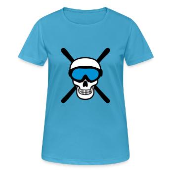 Skiing Skull - Women's Breathable T-Shirt - sapphire blue - Front - AI Model Female 172 dark (172cm)
