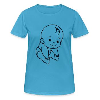 Baby - Frauen T-Shirt atmungsaktiv - Saphirblau - Vorne - AI Model Female 172 dark (172cm)