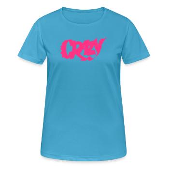 crazy, verrückt, Streetart, Graffiti Style - Frauen T-Shirt atmungsaktiv - Saphirblau - Vorne - AI Model Female 172 dark (172cm)