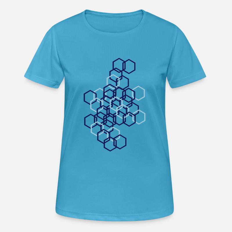 Hexagon Pattern - Women's Breathable T-Shirt - sapphire blue