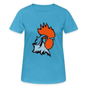 coq embleme france drapeau supporter 25 - T-shirt respirant Femme - bleu saphir - Devant - AI Model Female 172 dark (172cm)