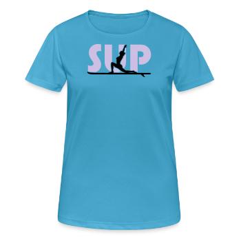 SUP YOGA - T-shirt respirant Femme - bleu saphir - Devant - AI Model Female 172 dark (172cm)