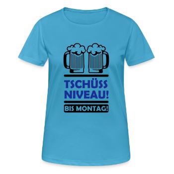 tschüss niveau 2 - Frauen T-Shirt atmungsaktiv - Saphirblau - Vorne - AI Model Female 172 dark (172cm)