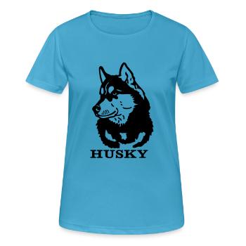 siberianhusky2 - T-shirt respirant Femme - bleu saphir - Devant - AI Model Female 172 dark (172cm)