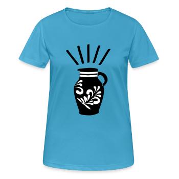 Bembel Holy Grail - L’original de Francfort - T-shirt respirant Femme - bleu saphir - Devant - AI Model Female 172 dark (172cm)