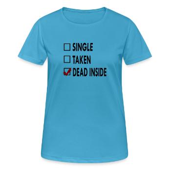 SINGLE noir blanc DEAD - T-shirt respirant Femme - bleu saphir - Devant - AI Model Female 172 dark (172cm)