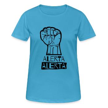 Faust Hoch Alerta Antifasciste Antifa 161 - 02 - T-shirt respirant Femme - bleu saphir - Devant - AI Model Female 172 dark (172cm)