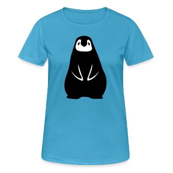Pinguinbaby Pinguinkind penguin baby Geschenkidee - Frauen T-Shirt atmungsaktiv - Saphirblau - Vorne - AI Model Female 172 dark (172cm)