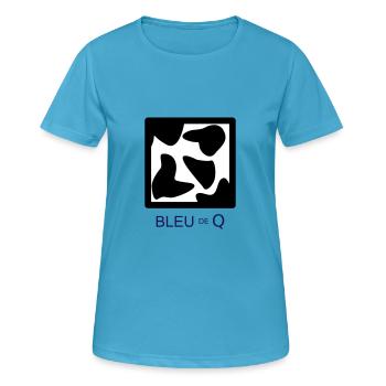 blöde Q - Frauen T-Shirt atmungsaktiv - Saphirblau - Vorne - AI Model Female 172 dark (172cm)