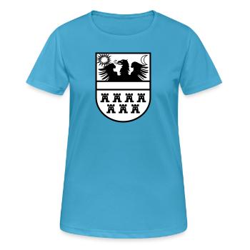 Wappen Siebenbürgen zweifarbig - Frauen T-Shirt atmungsaktiv - Saphirblau - Vorne - AI Model Female 172 dark (172cm)