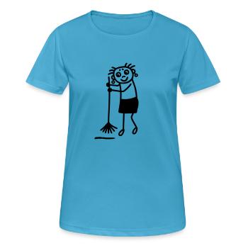 Fleißige Hausfrau - Frauen T-Shirt atmungsaktiv - Saphirblau - Vorne - AI Model Female 172 dark (172cm)