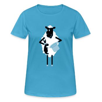 Sheep Trick / Sheep Trick (3c) - Women's Breathable T-Shirt - sapphire blue - Front - AI Model Female 172 dark (172cm)