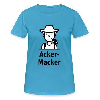Acker-Macker 2-farbig - Frauen T-Shirt atmungsaktiv - Saphirblau - Vorne - AI Model Female 172 dark (172cm)