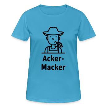 Acker-Macker - Frauen T-Shirt atmungsaktiv - Saphirblau - Vorne - AI Model Female 172 dark (172cm)