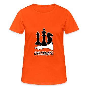 Échecs - échec et mat - T-shirt respirant Femme - orange néon - Devant - AI Model Female 172 dark (172cm)
