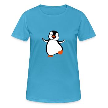 manchot - T-shirt respirant Femme - bleu saphir - Devant - AI Model Female 172 dark (172cm)
