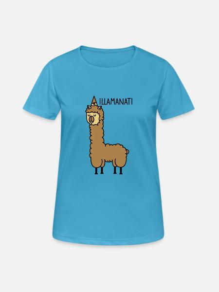 Lama - Illuminatii - Frauen T-Shirt atmungsaktiv - Saphirblau