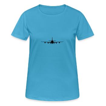 747 Silhouette - Frauen T-Shirt atmungsaktiv - Saphirblau - Vorne - AI Model Female 172 dark (172cm)
