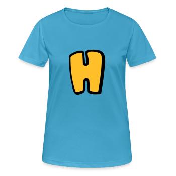 Alphabet H - T-shirt respirant Femme - bleu saphir - Devant - AI Model Female 172 dark (172cm)