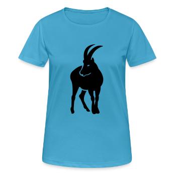 capricorne - T-shirt respirant Femme - bleu saphir - Devant - AI Model Female 172 dark (172cm)