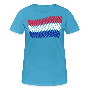 Drapeau néerlandais / drapeau Pays-Bas (croquis) - T-shirt respirant Femme - bleu saphir - Devant - AI Model Female 172 dark (172cm)