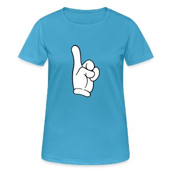 Finger - Frauen T-Shirt atmungsaktiv - Saphirblau - Vorne - AI Model Female 172 dark (172cm)