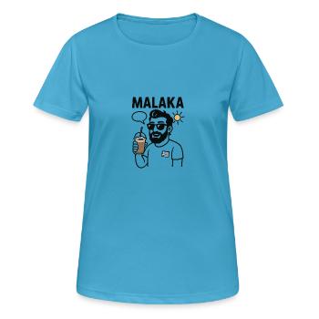 MALAKA – Griechischer Slang mit Stil | Lustig - Frauen T-Shirt atmungsaktiv - Saphirblau - Vorne - AI Model Female 172 dark (172cm)