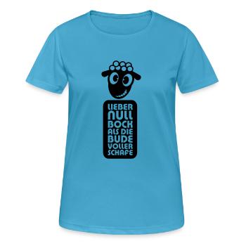 Null Bock - Frauen T-Shirt atmungsaktiv - Saphirblau - Vorne - AI Model Female 172 dark (172cm)