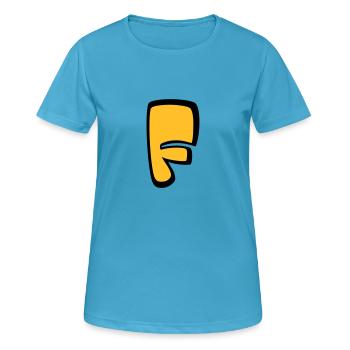 Alphabet F - T-shirt respirant Femme - bleu saphir - Devant - AI Model Female 172 dark (172cm)