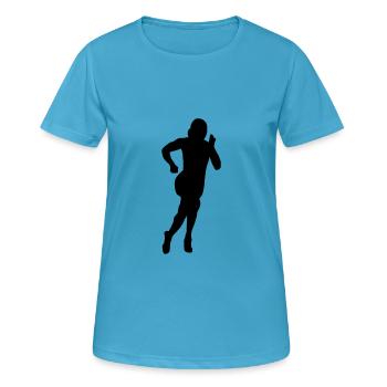 Running, runner - Women's Breathable T-Shirt - sapphire blue - Front - AI Model Female 172 dark (172cm)