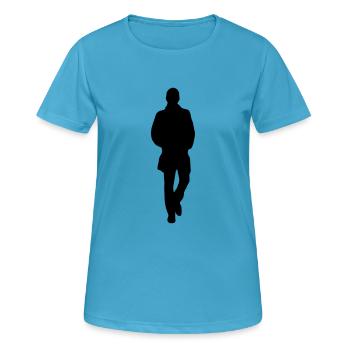 keep walking (man) - Women's Breathable T-Shirt - sapphire blue - Front - AI Model Female 172 dark (172cm)