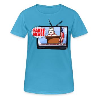 Fake mews - Frauen T-Shirt atmungsaktiv - Saphirblau - Vorne - AI Model Female 172 dark (172cm)