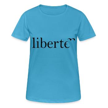 LIBERTÉ - T-shirt respirant Femme - bleu saphir - Devant - AI Model Female 172 dark (172cm)