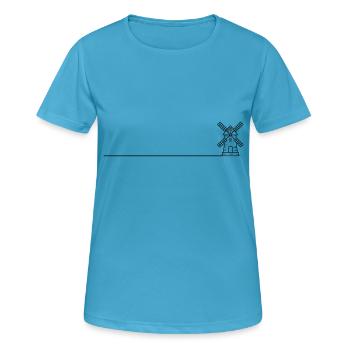Icône de moulin à vent - T-shirt respirant Femme - bleu saphir - Devant - AI Model Female 172 dark (172cm)