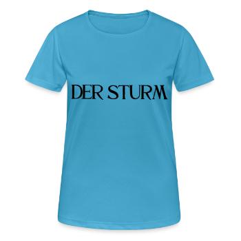 Der Sturm - Frauen T-Shirt atmungsaktiv - Saphirblau - Vorne - AI Model Female 172 dark (172cm)