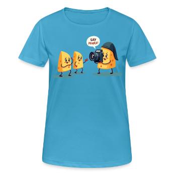 Sagen Menschen - Frauen T-Shirt atmungsaktiv - Saphirblau - Vorne - AI Model Female 172 dark (172cm)