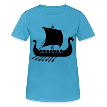 wikinger schiff - Frauen T-Shirt atmungsaktiv - Saphirblau - Vorne - AI Model Female 172 dark (172cm)