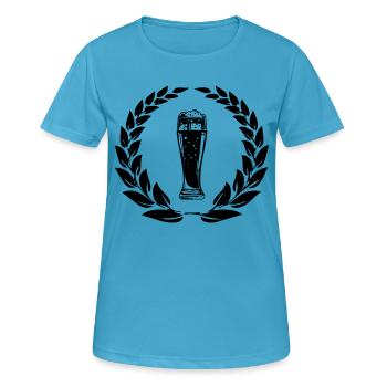 Couronne de bière - T-shirt respirant Femme - bleu saphir - Devant - AI Model Female 172 dark (172cm)