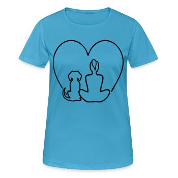 Harmony Dog Heart Pets - Women's Breathable T-Shirt - sapphire blue - Front - AI Model Female 172 dark (172cm)