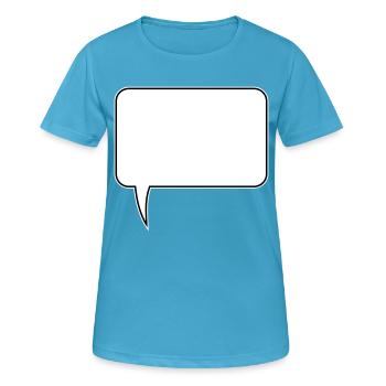 Conception rectangulaire de bulle de dialogue - T-shirt respirant Femme - bleu saphir - Devant - AI Model Female 172 dark (172cm)