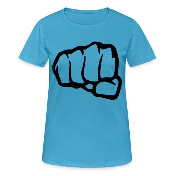 Faust - Frauen T-Shirt atmungsaktiv - Saphirblau - Vorne - AI Model Female 172 dark (172cm)