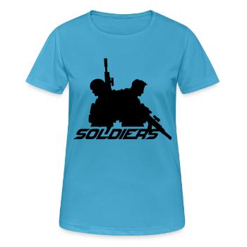 2 Soldiers Crew War Team Freedom Soldier Fighter - Women's Breathable T-Shirt - sapphire blue - Front - AI Model Female 172 dark (172cm)